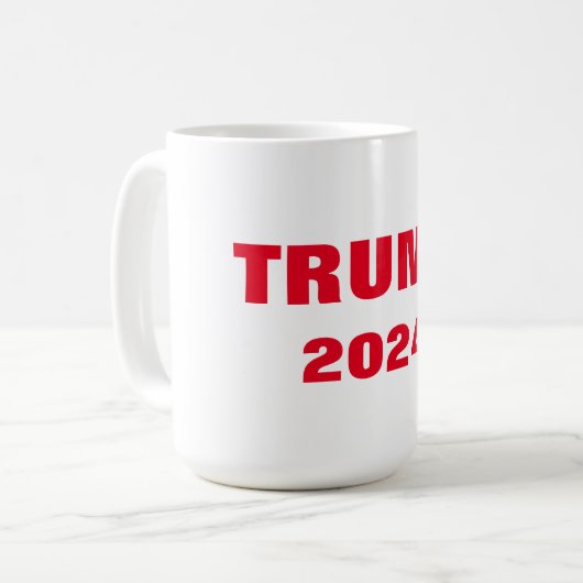 トランプ2024赤カラフル白ギフトパーティーの好意 コーヒーマグカップ (正面左)