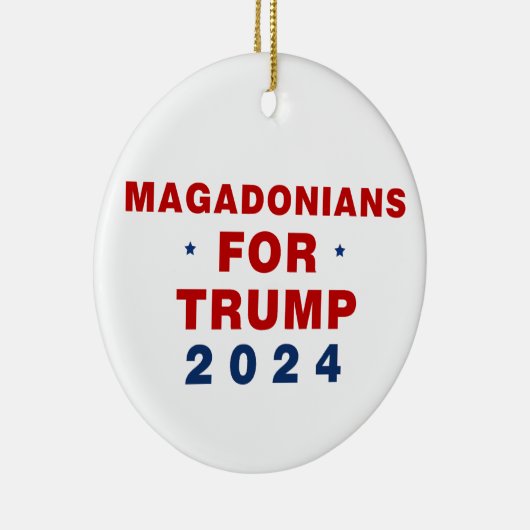 トランプ2024赤ブルーのマガドニア セラミックオーナメント (右)