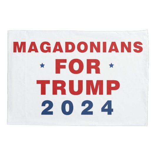 トランプ2024赤ブルーのマガドニア 枕カバー (裏面)