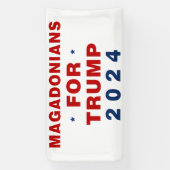 トランプ2024赤ブルーのマガドニア 横断幕 (縦)