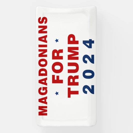トランプ2024赤ブルーのマガドニア 横断幕 (縦)