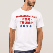 トランプ2024赤ブルーのマガドニア Tシャツ (正面)