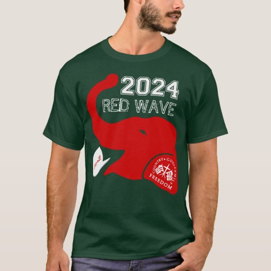 トランプ2024赤色波 Tシャツ (正面)