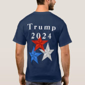 トランプ2024赤、白、青の星 Tシャツ (裏面)