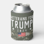 トランプ2024退役軍人forトランプ迷彩柄 缶クーラー (缶正面)