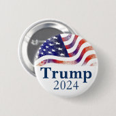 トランプ2024退色したアメリカ国旗のキャンペーン 缶バッジ (正面&裏面)