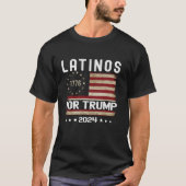 トランプ2024選おもしろい択ラティノス米国国旗T S Tシャツ (正面)