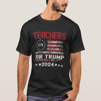 トランプ2024選挙おもしろい米国国旗Tの先生 Tシャツ