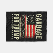 トランプ2024選挙ごみ投票トランプ主宰 フリースブランケット (正面(横))