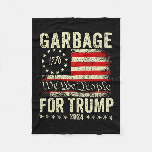 トランプ2024選挙ごみ投票トランプ主宰 フリースブランケット (正面)