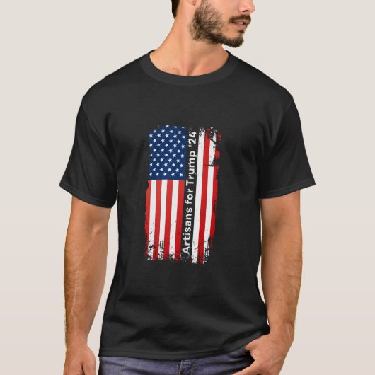 トランプ2024選挙の技おもしろい術のための職人 Tシャツ (正面)