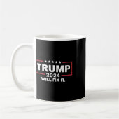 トランプ2024選挙はItを修正デザイン1 コーヒーマグカップ (左)