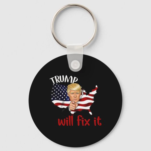 トランプ2024選挙はItデザインを修正 キーホルダー (正面)