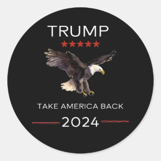 トランプ2024選挙Take America Backステッカー ラウンドシール