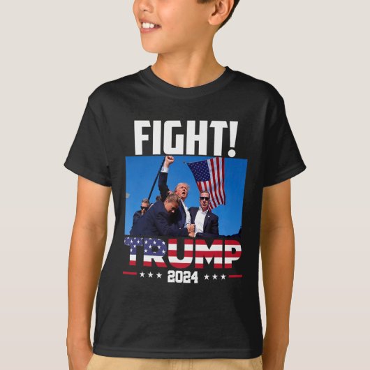 トランプ2024闘争拳集会 トランプ集会2024 アメリカ Tシャツ (正面)