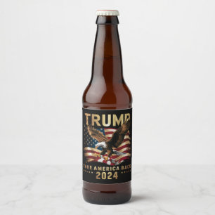 トランプ2024 アメリカを取り戻せ アメリカ国旗 トランプ2 ビールラベル