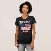 トランプ2024:アメリカを連れ戻す女性のTシャツ Tシャツ (正面フル)