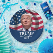 トランプ2024 – アメリカ国旗の写真 ペーパープレート (パーティー)