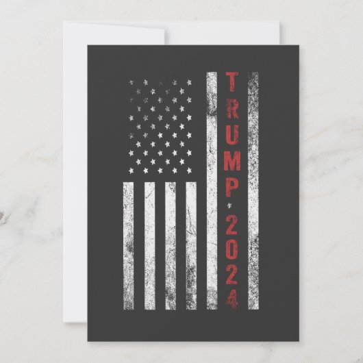トランプ2024 アメリカ国旗 ヴィンテージ ギフト 招待状 (正面)