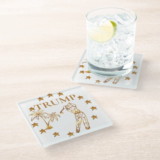トランプ2024 ガラスコースター (アングル)