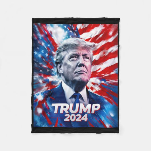 トランプ2024 フリースブランケット (正面)