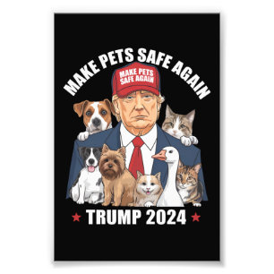 トランプ2024 ペットを再び安全に 私たちのペットを守ろう フォトプリント