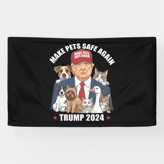 トランプ2024 ペットを再び安全に 私たちのペットを守ろう 横断幕 (横)