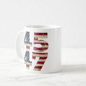 トランプ2024 ヴィンテージ アメリカ国旗 Tシャツ メンズ レディース コーヒーマグカップ (正面左)