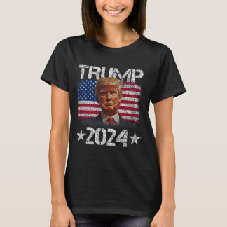 トランプ2024 ヴィンテージ 愛国 グラフィック サポーターTシャツ Tシャツ