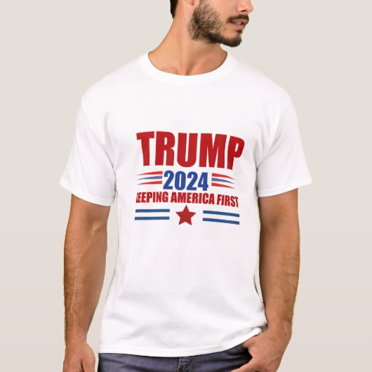 トランプ2024:保のアメリカファースト Tシャツ (正面)