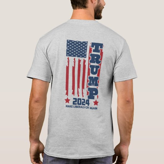 トランプ2024 "再びリベラルを泣かせる" Tシャツ (裏面)
