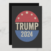 トランプ2024 再投票 面白い選挙 トランプ再び 招待状 (正面/裏面)