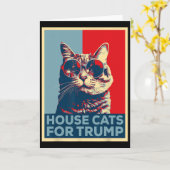 トランプ2024 猫の家 トランプ勝利 カード (黄色い花)