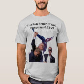 トランプ2024、神の完全な鎧 Tシャツ (正面)