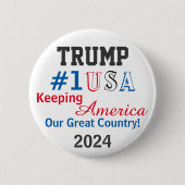 トランプ2024 編集可能ネーム 缶バッジ (正面)