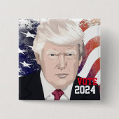トランプ2024 缶バッジ (正面)