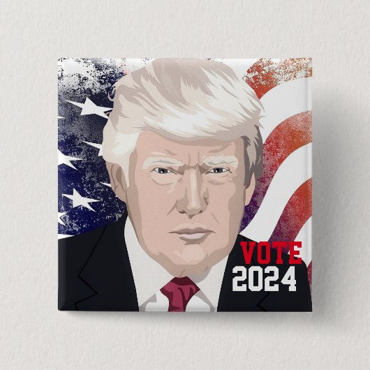 トランプ2024 缶バッジ (正面)