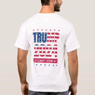 トランプ2024、被収容者マグショット、34は47ストップできない Tシャツ