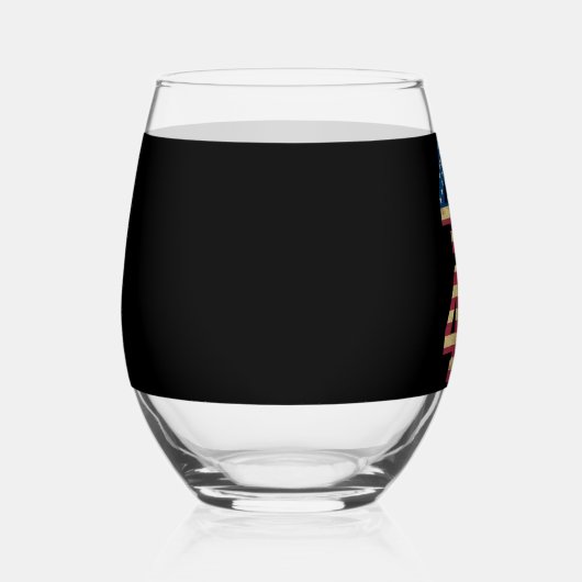 トランプ2024 45 47ヴィンテージアメリカ国旗のレトロ4547 ステムなしワイングラス (左)