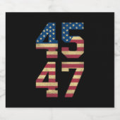 トランプ2024 45 47ヴィンテージアメリカ国旗のレトロ4547 ビールラベル (シングルラベル)