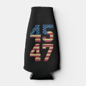 トランプ2024 45 47ヴィンテージアメリカ国旗のレトロ4547 ボトルクーラー (正面)