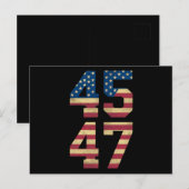 トランプ2024 45 47ヴィンテージアメリカ国旗のレトロ4547 ポストカード (正面/裏面)