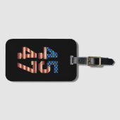 トランプ2024 45 47ヴィンテージアメリカ国旗のレトロ4547 ラゲッジタグ (正面横)