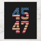トランプ2024 45 47ヴィンテージアメリカ国旗のレトロ4547 ワインラベル (シングルラベル)