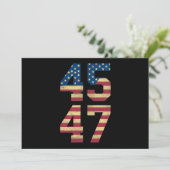 トランプ2024 45 47ヴィンテージアメリカ国旗のレトロ4547 招待状 (スタンド正面)