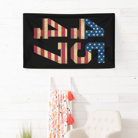 トランプ2024 45 47ヴィンテージアメリカ国旗のレトロ4547 横断幕 (インサイチュ)