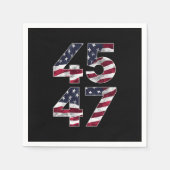 トランプ2024 45 47ヴィンテージ米国 スタンダードカクテルナプキン (正面)