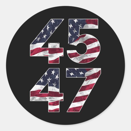 トランプ2024 45 47ヴィンテージ米国 ラウンドシール (正面)