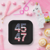 トランプ2024 45 47ヴィンテージ ペーパープレート (パーティー)