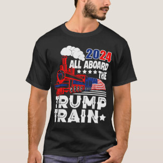 トランプ2024 All Aboard The Trump Trainアメリカ合衆国 Tシャツ